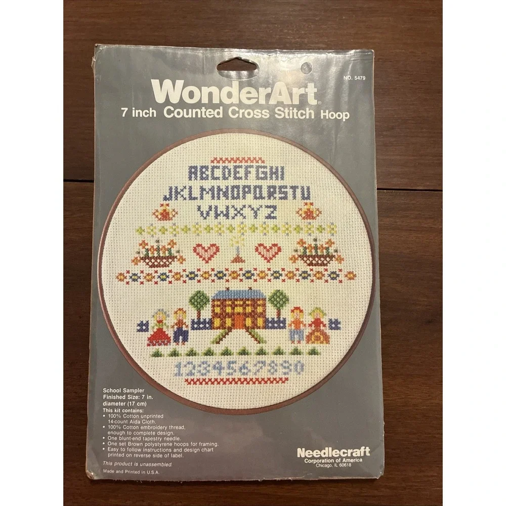 Vintage WonderArt 5479 School Sampler 7